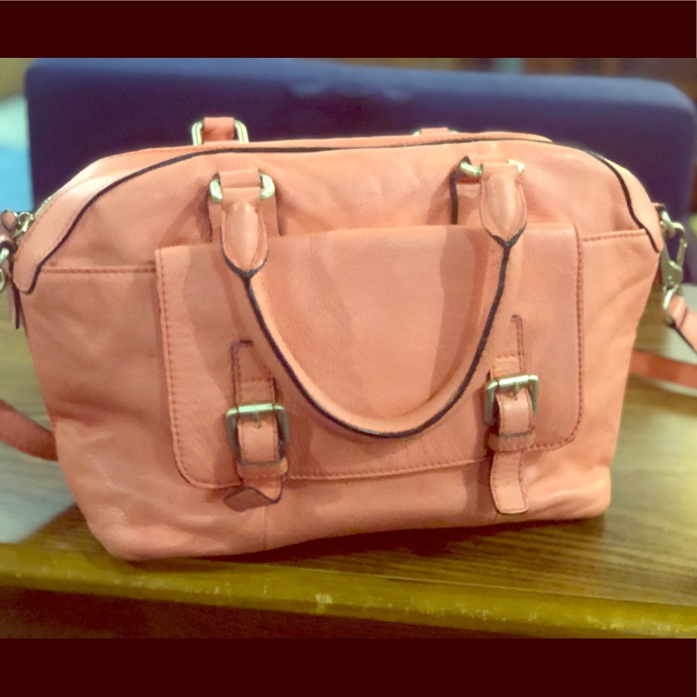 Leather coral Bag!